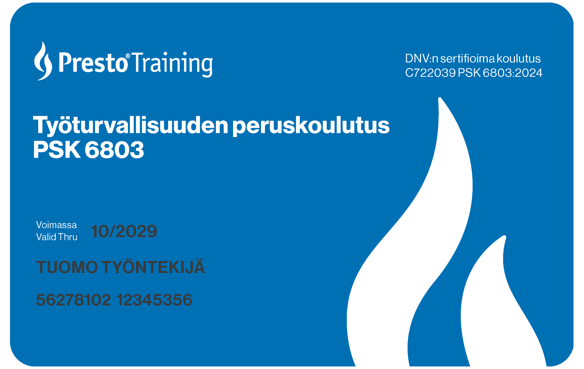 PSK 6803 Basic Occupational Safety Training | DNV certified | Presto
